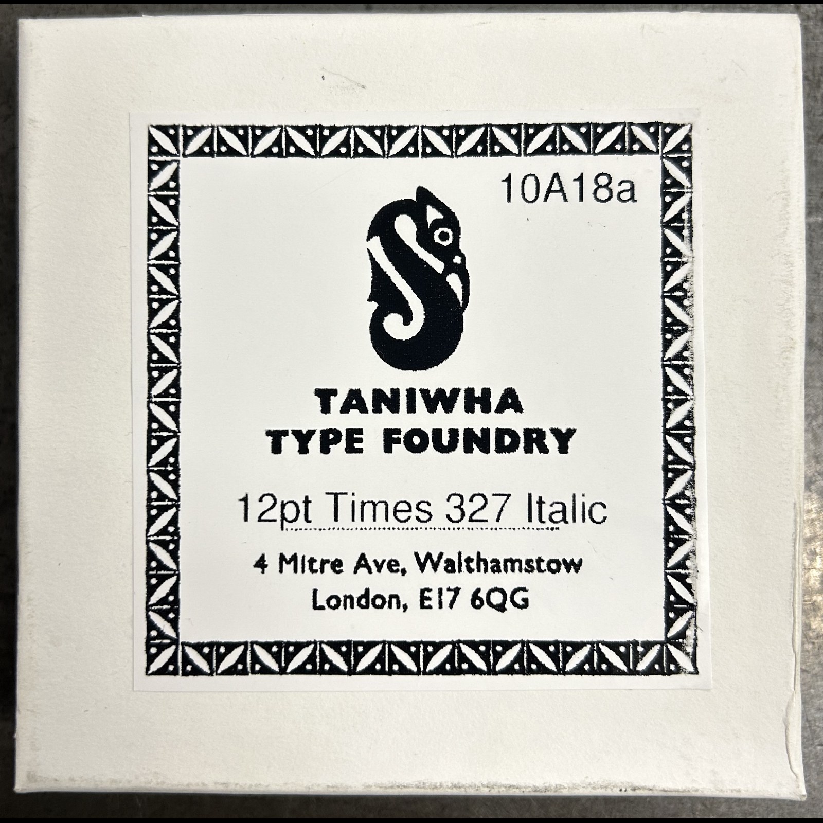 12pt Times Roman Series 327 Italic