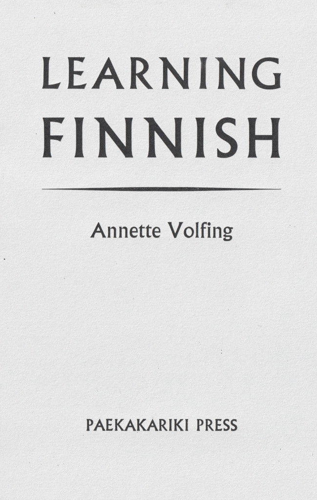 Cover of Learning Finnish